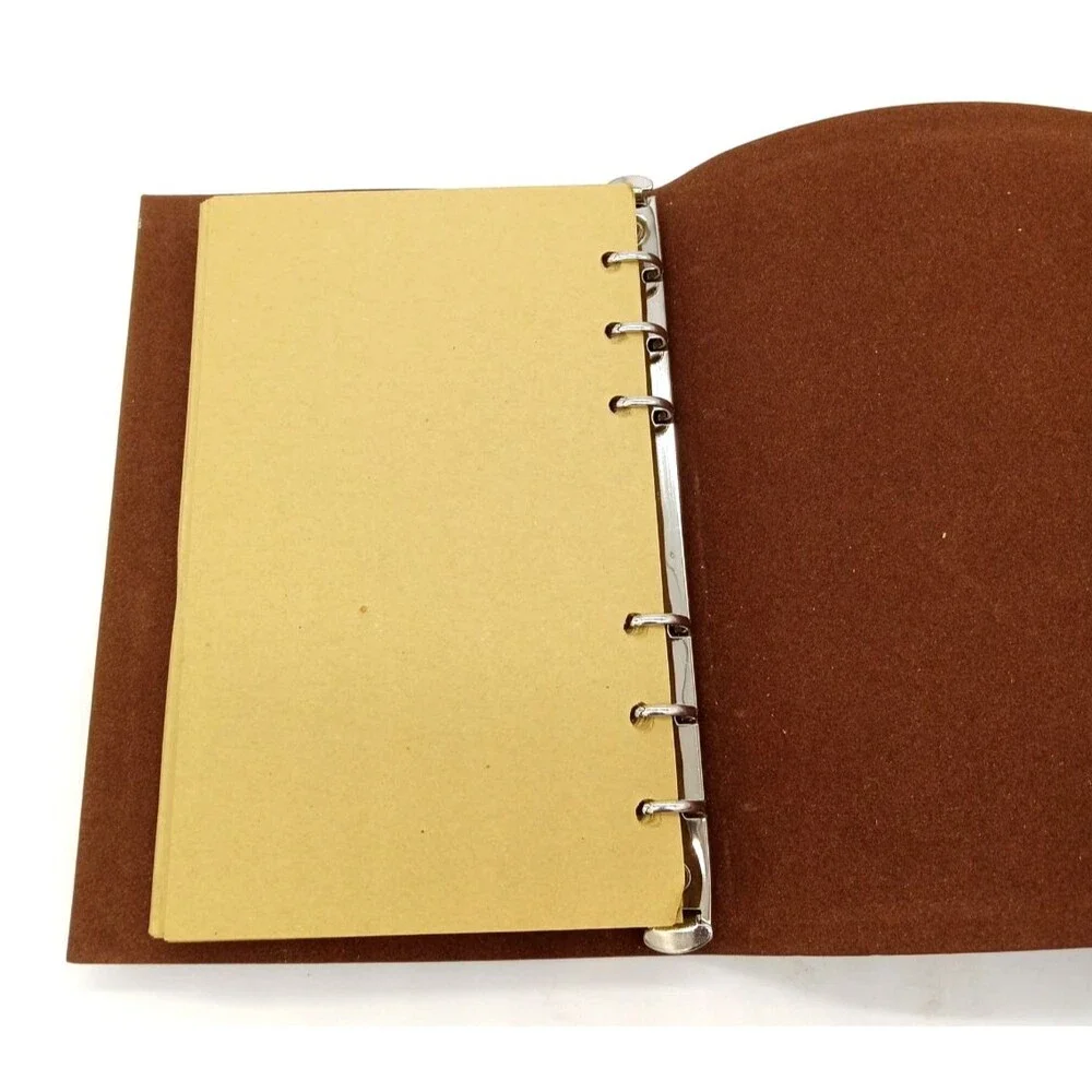 Vtg Burgundy PU Leather Embossed Girl/Butterfly Dress Refillable Journal  NWOT